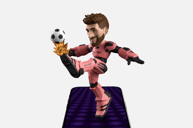 Captain Messi collectible in Augmented Reality as part of Hard Rock Cafe’s global campaign.
